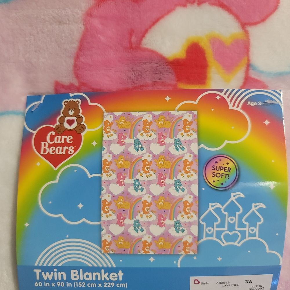 CareBears Pink and Yellow Twin Blanket 60x90 - Picture 8 of 10